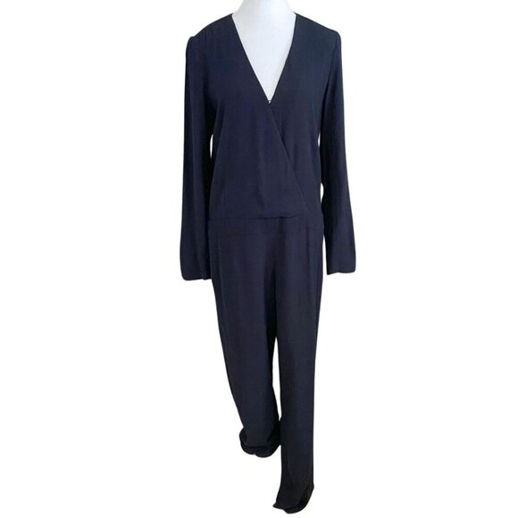 Sézane Pants - SÉZANE NAVY SLIM FIT JUMPSUIT - 10 (40)